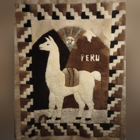 Handmade Peruvian Alpaca Hyde Tapestry wide by